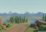 create low poly environment game scene 3d open world asset game map level scene